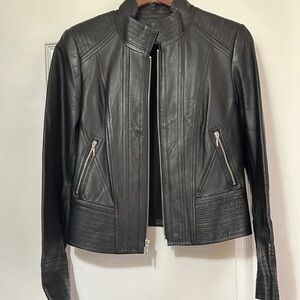 White House Black Market Dark Leather Jacket